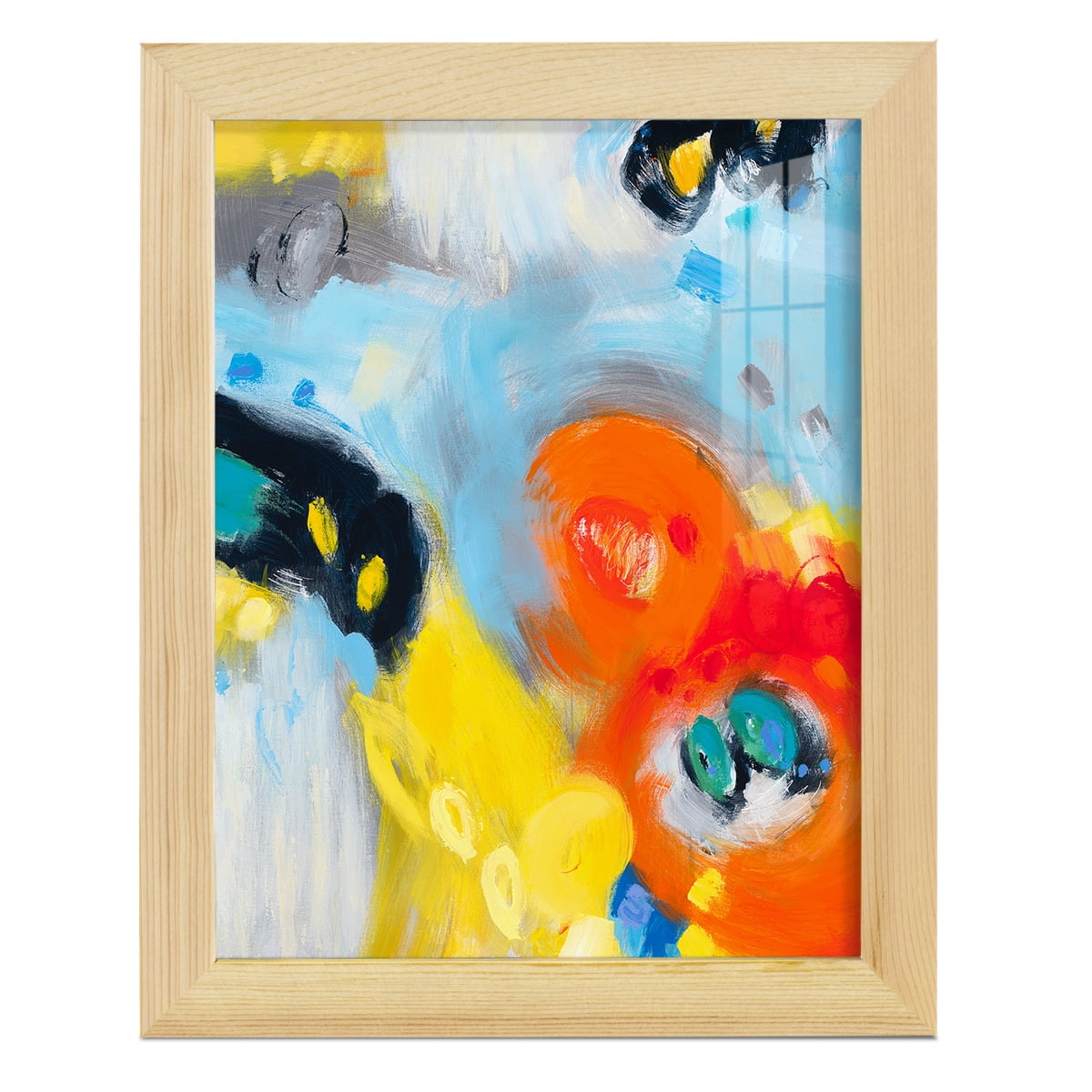 In the Loop II -Framed Print w/glass-Natural Wood