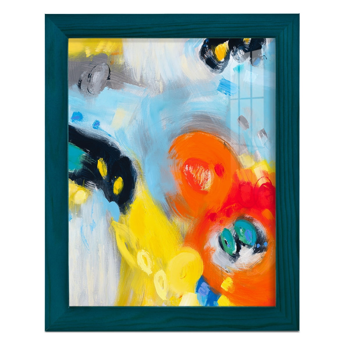 In the Loop II -Framed Print w/glass-Ocean Blue