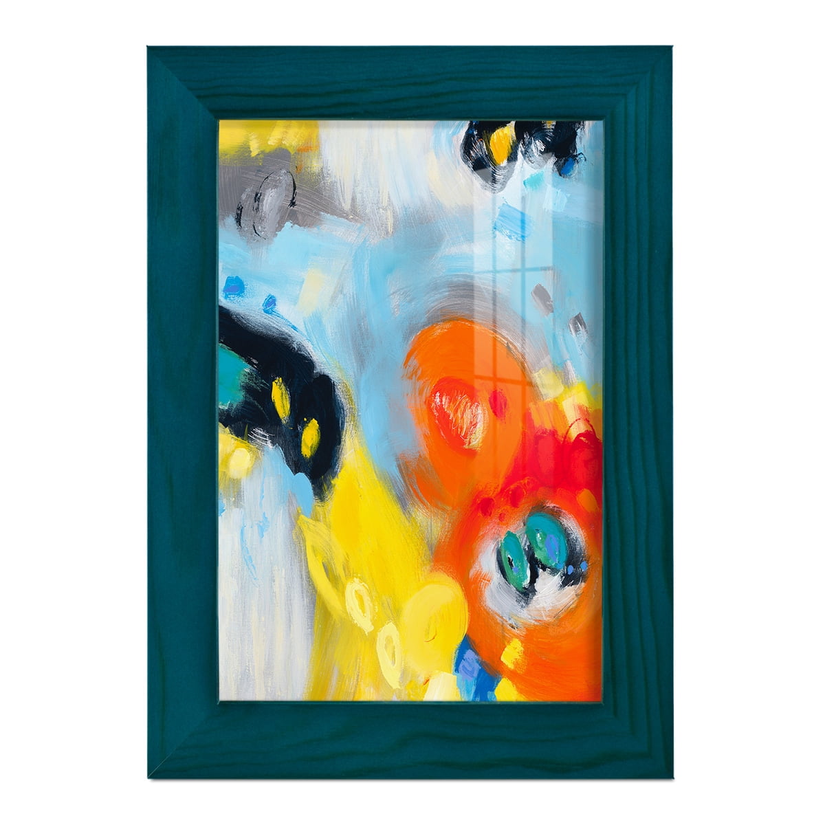 In the Loop II -Framed Print w/glass-Ocean Blue