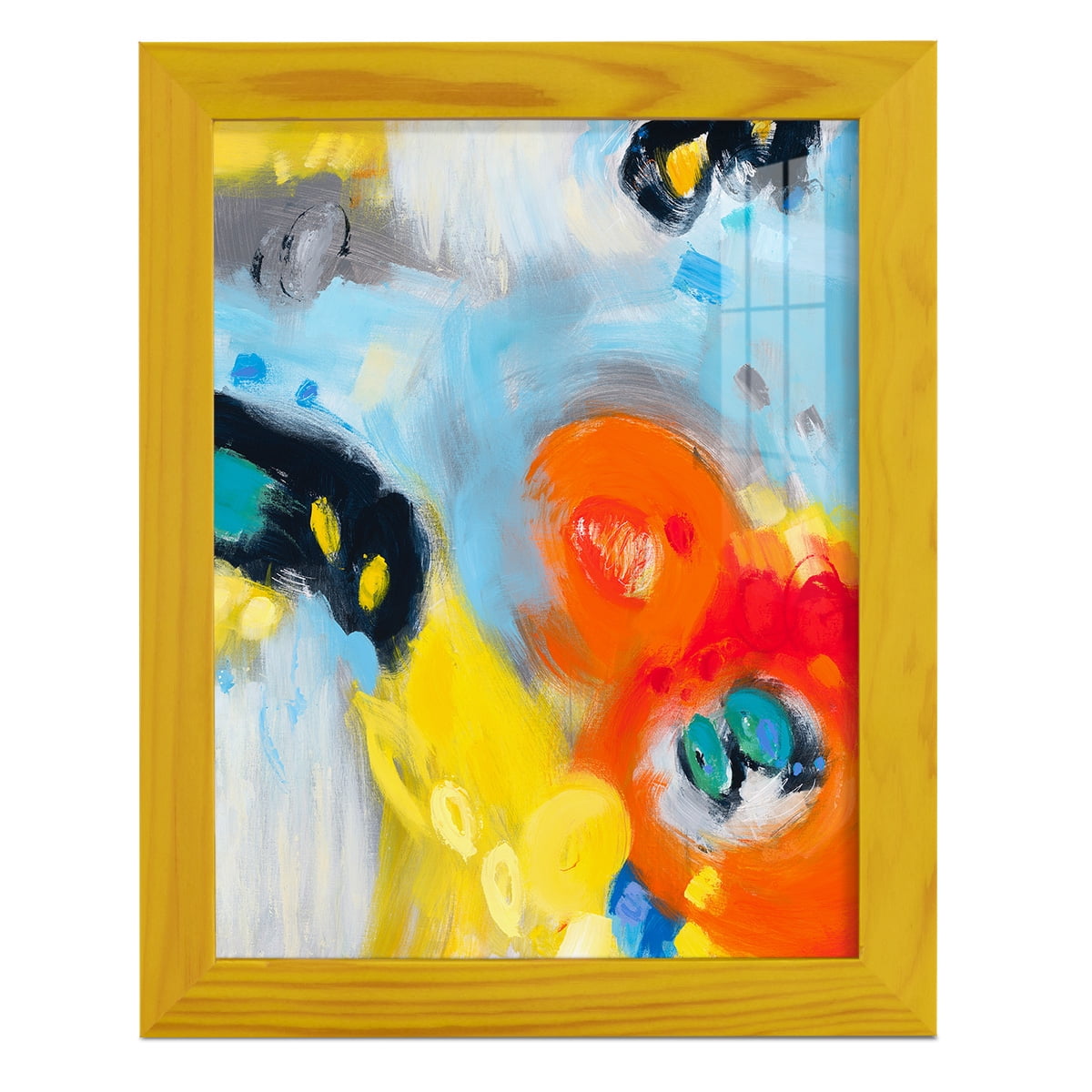 In the Loop II -Framed Print w/glass-Sunflower Yellow