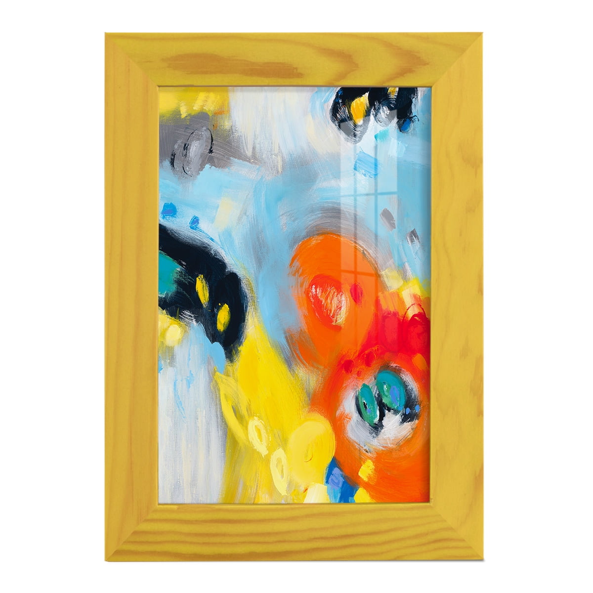 In the Loop II -Framed Print w/glass-Sunflower Yellow