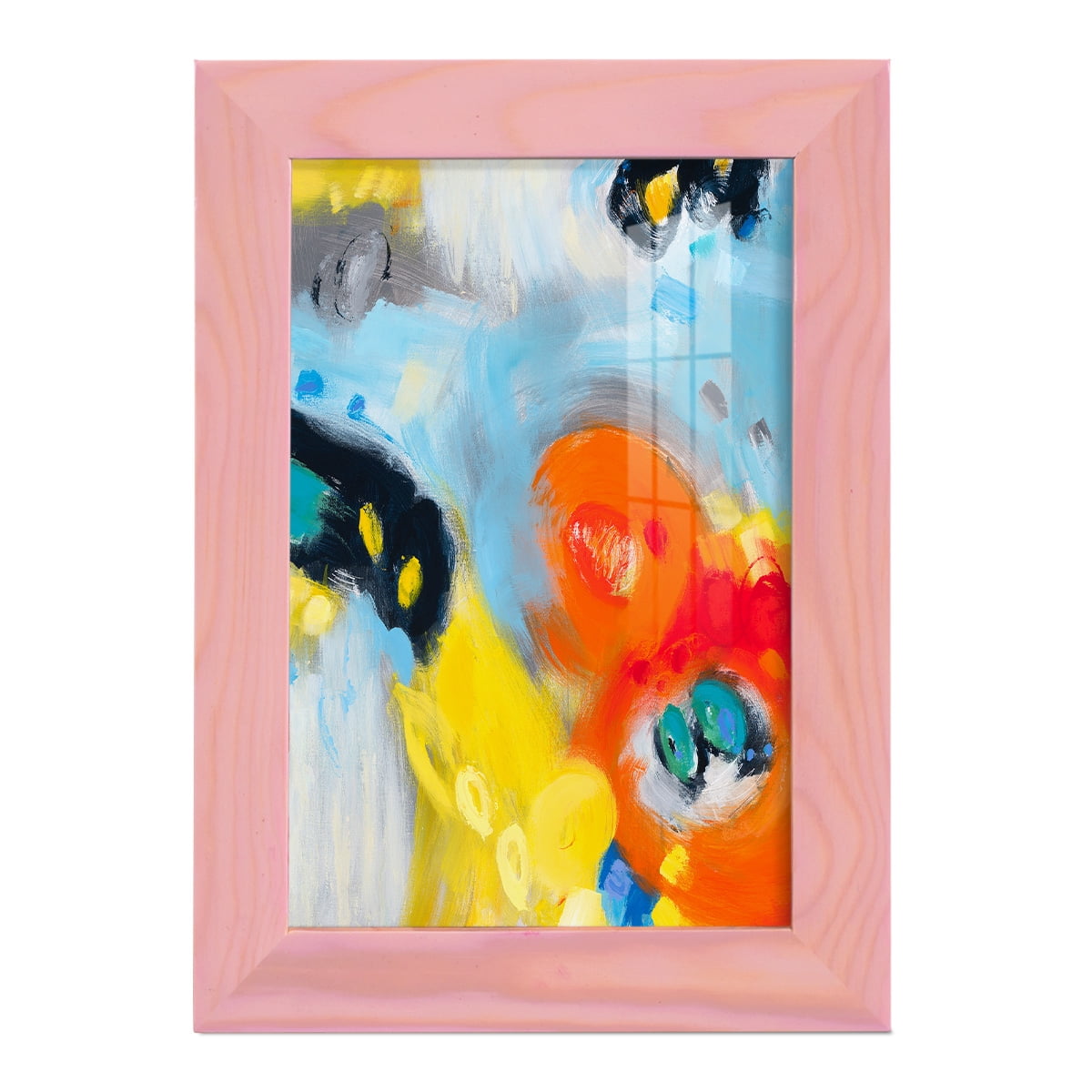 In the Loop II -Framed Print w/glass-Sunset Pink