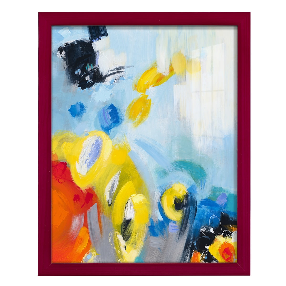In the Loop III -Framed Print w/glass-Cherry Red