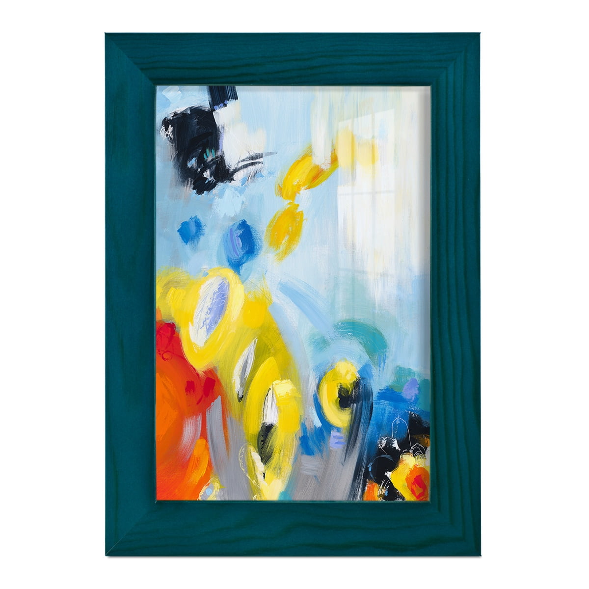 In the Loop III -Framed Print w/glass-Ocean Blue