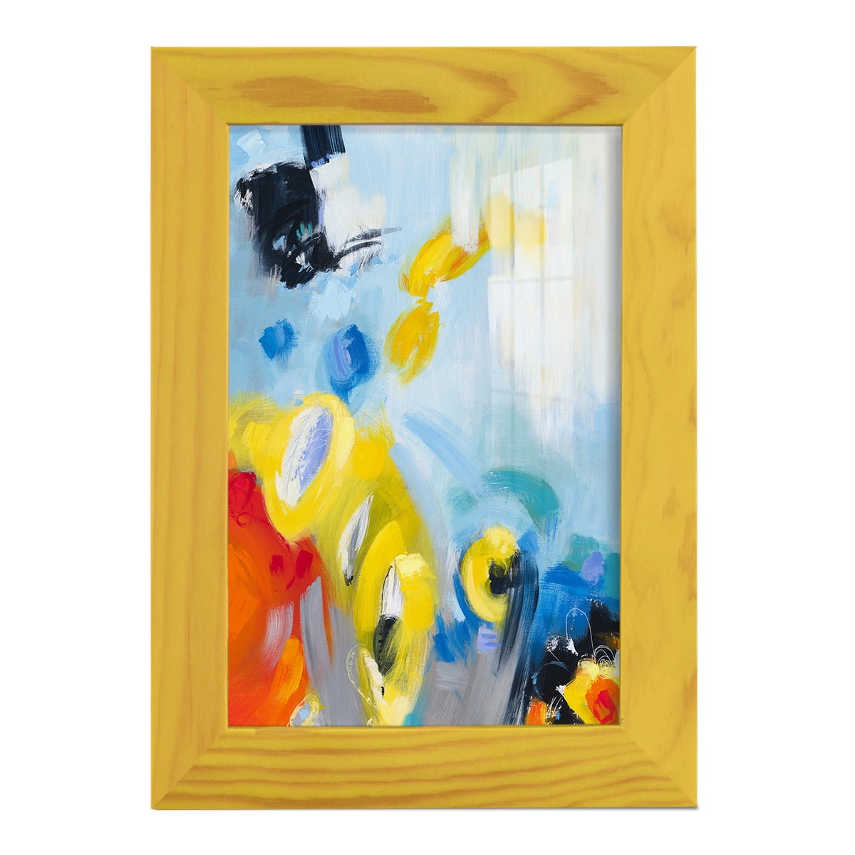 In the Loop III -Framed Print w/glass-Sunflower Yellow
