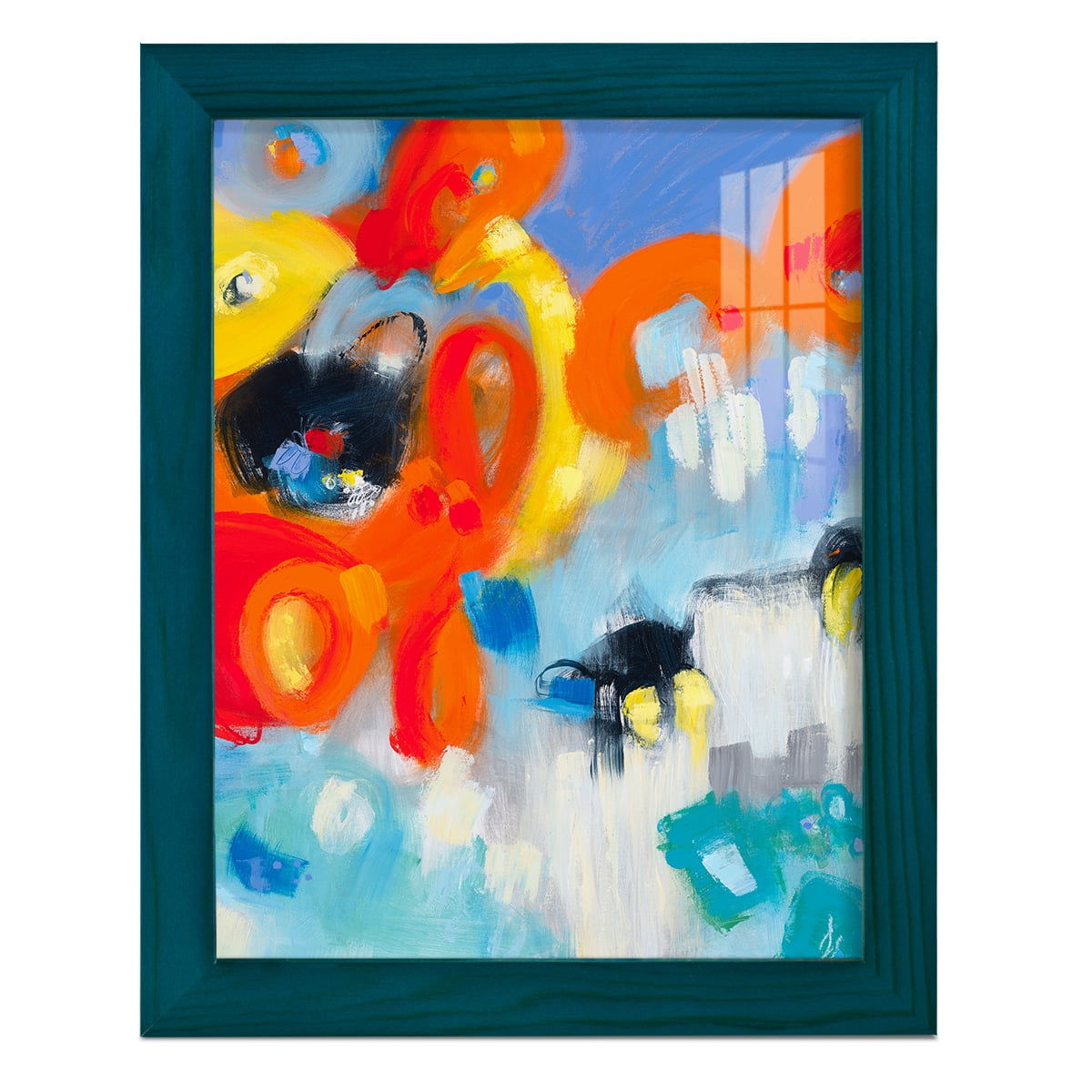 In the Loop V -Framed Print w/glass-Ocean Blue