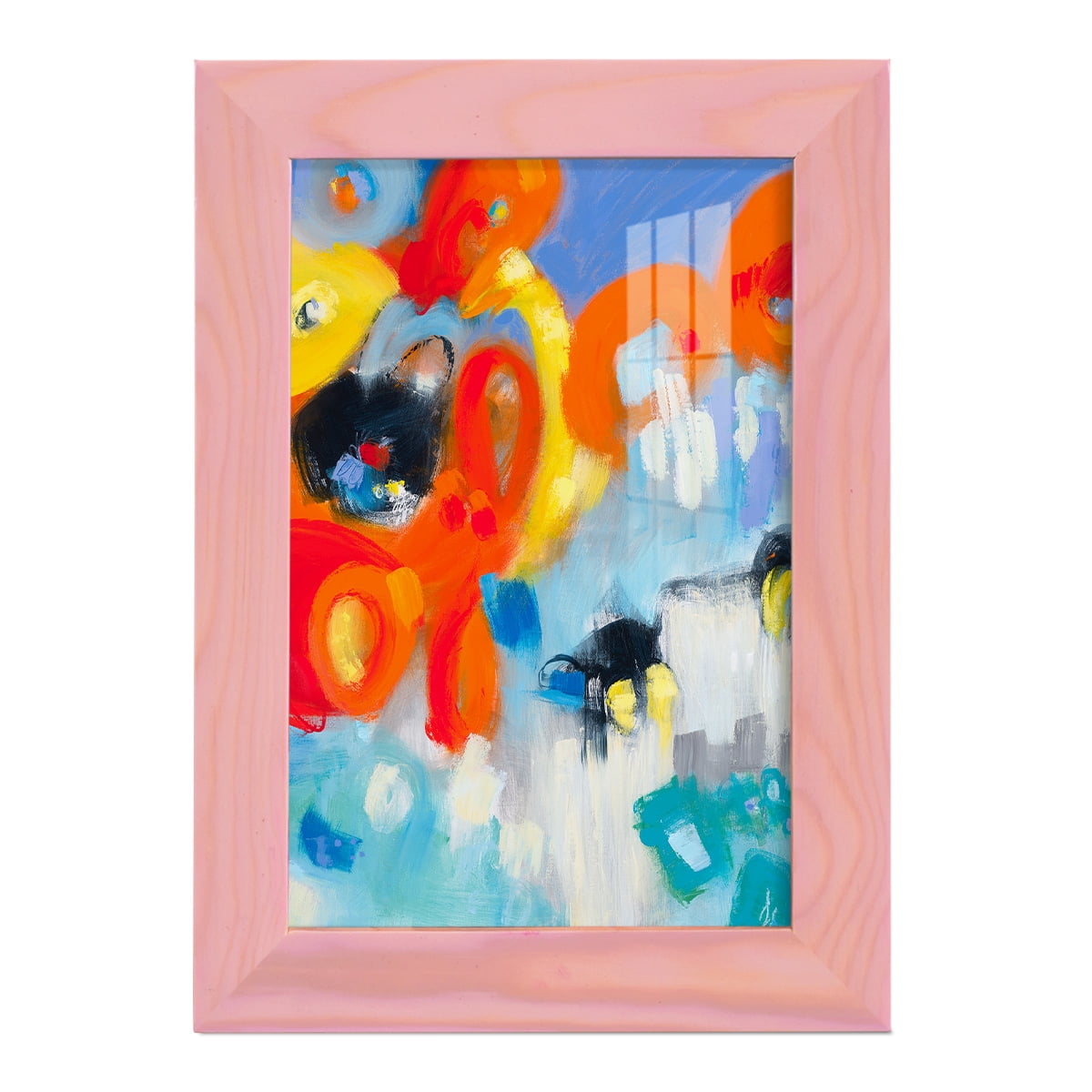 In the Loop V -Framed Print w/glass-Sunset Pink