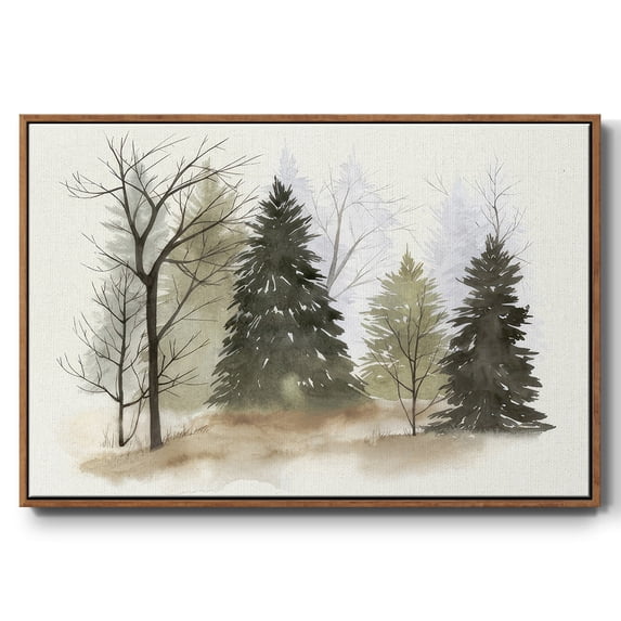 In the Mist II - Framed Gallery Wrapped Holiday Canvas - 25 x 37 - Rosewood Frame