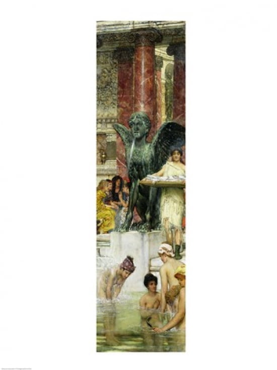 In the Roman Baths or Roman Women In The Bath 1876 Canvas Art - Sir Lawrence Alma-Tadema (18 x 24)