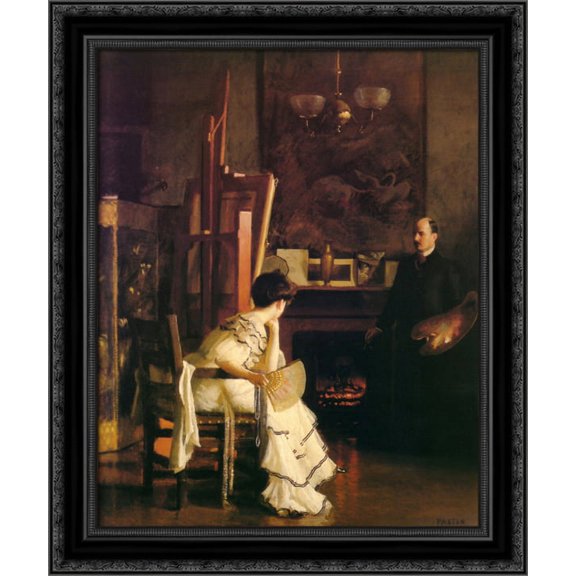 In the Studio 20x23 Black Ornate Wood Framed Canvas Art by Paxton, William McGregor