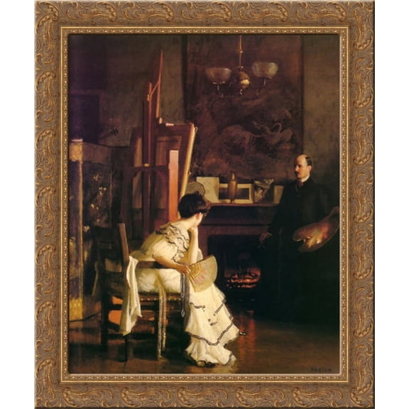 In the Studio 20x23 Gold Ornate Wood Framed Canvas Art by Paxton, William McGregor