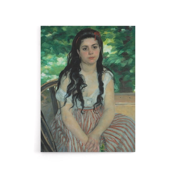 In the Summer Girl Portrait Renoir Vintage Canvas Wall Art 24X32"