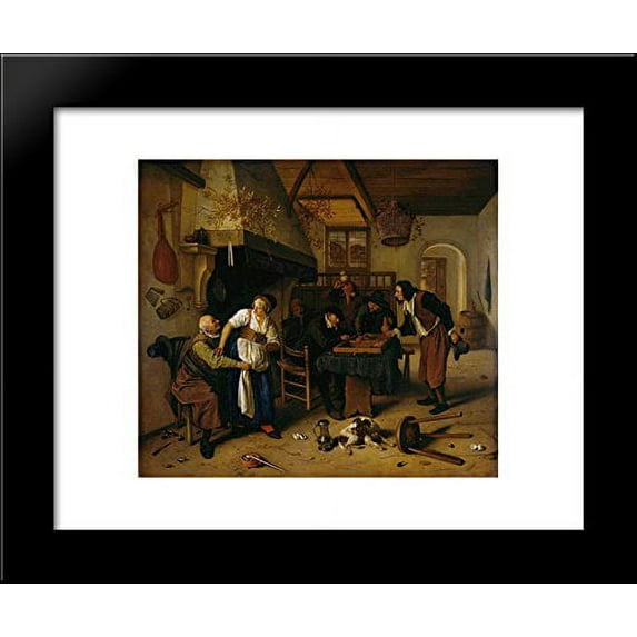 In the Tavern 20x24 Framed Art Print by Jan Steen