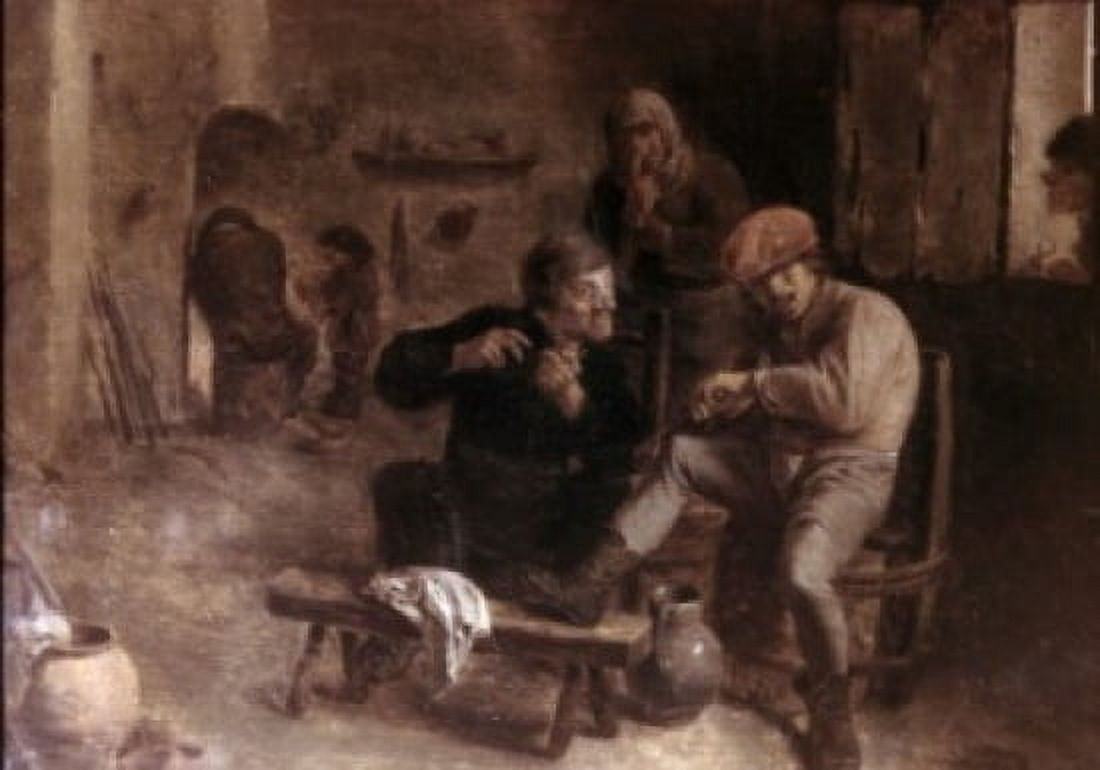 In the Tavern by Adriaen Brouwer oil on panel c 1630s 1605-1668 Russia St Petersburg The Hermitage Canvas Art - Adriaen Brouwer (18 x 24)