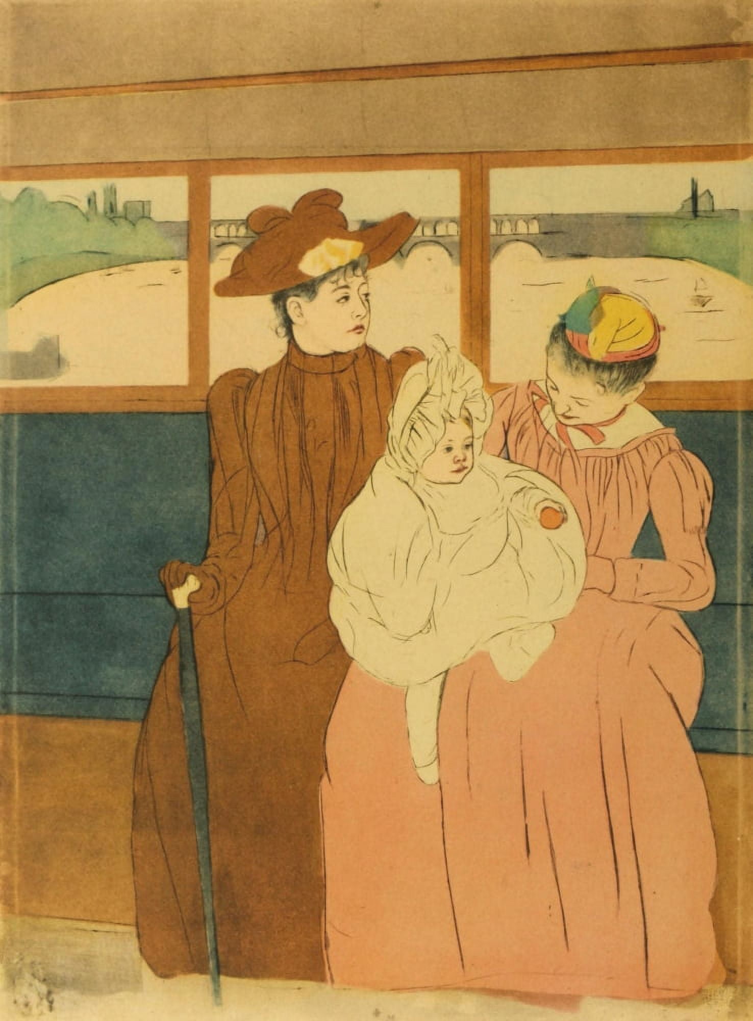 In the Tramway 1891 Canvas Art - Mary Cassatt (18 x 24)