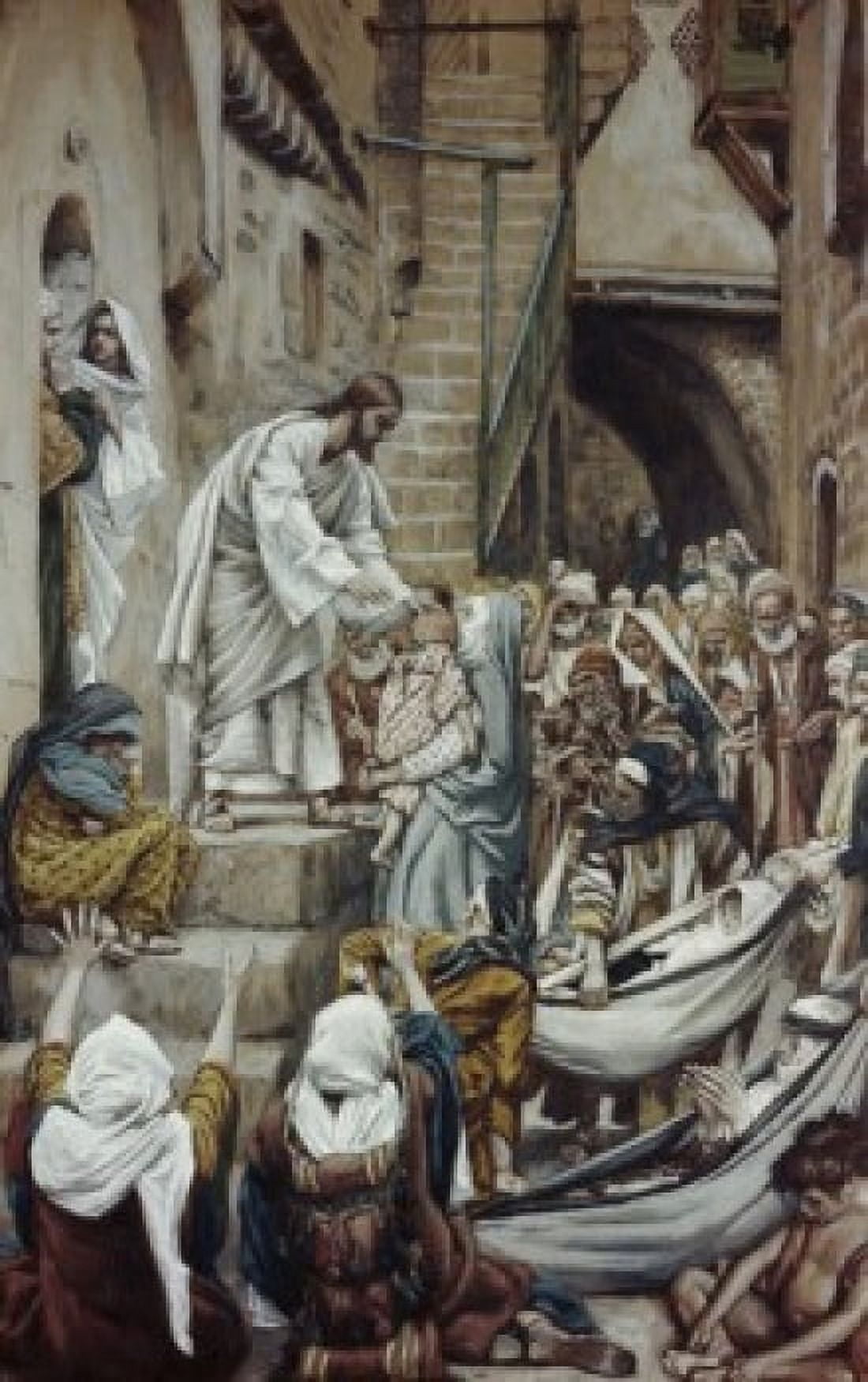 In the Villages the Sick were Brought out to Him James Tissot (1836-1902French) Watercolor on Paper Canvas Art - James Tissot (18 x 24)