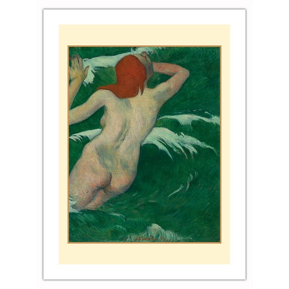 In the Waves (Dans les Vagues) - From an Original Color Painting by Paul Gauguin c.1889 - Bamboo Fine Art 290gsm Paper (Unframed) 12x16in