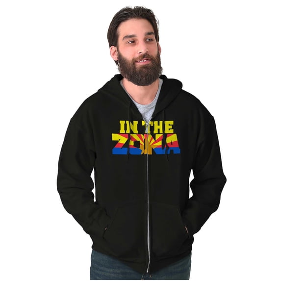 In the Zone Arizona Flag Zona Pride Zip Up Hoodie Men's Women's Brisco Brands L