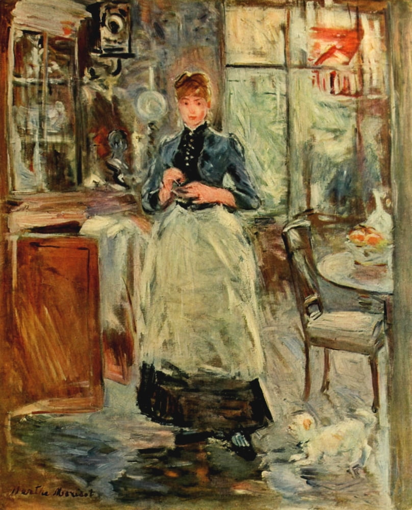 In the dining room 1881-3 Canvas Art - Berthe Morisot (18 x 24)
