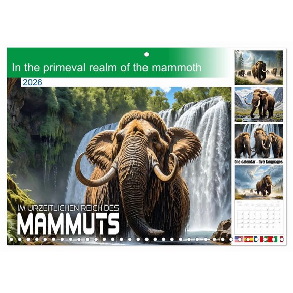 In the primeval realm of the mammoth (Monthly Wall Calendar 2026 16.5 x 23.4 (open)), CALVENDO 14 Month Calendar