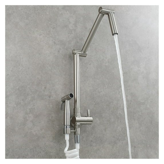 In-wall Single Cold Folding Faucet Spray Gun Set Kitchen Wash Basin Lengthened Telescopic Rotating Faucet