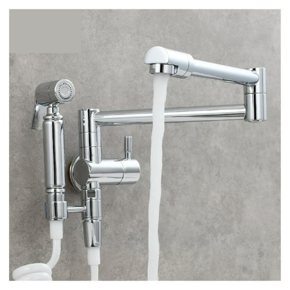 In-wall Single Cold Water Faucet Foldable Faucet Mop Pool Laundry Pool Pressurized Washing Woman Washer Faucet Set ,360° Swivel Spout