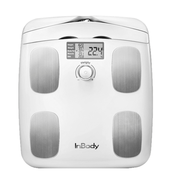 InBody Dial H20 Smart Full Body Composition Analyzer Scale - BMI, Body Fat, Muscle Mass - Bluetooth Connected - White