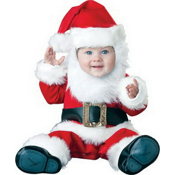 InCharacter Costumes Santa Baby Fancy-Dress Costume with Faux Fur Accents for Infants, 0-6 Months