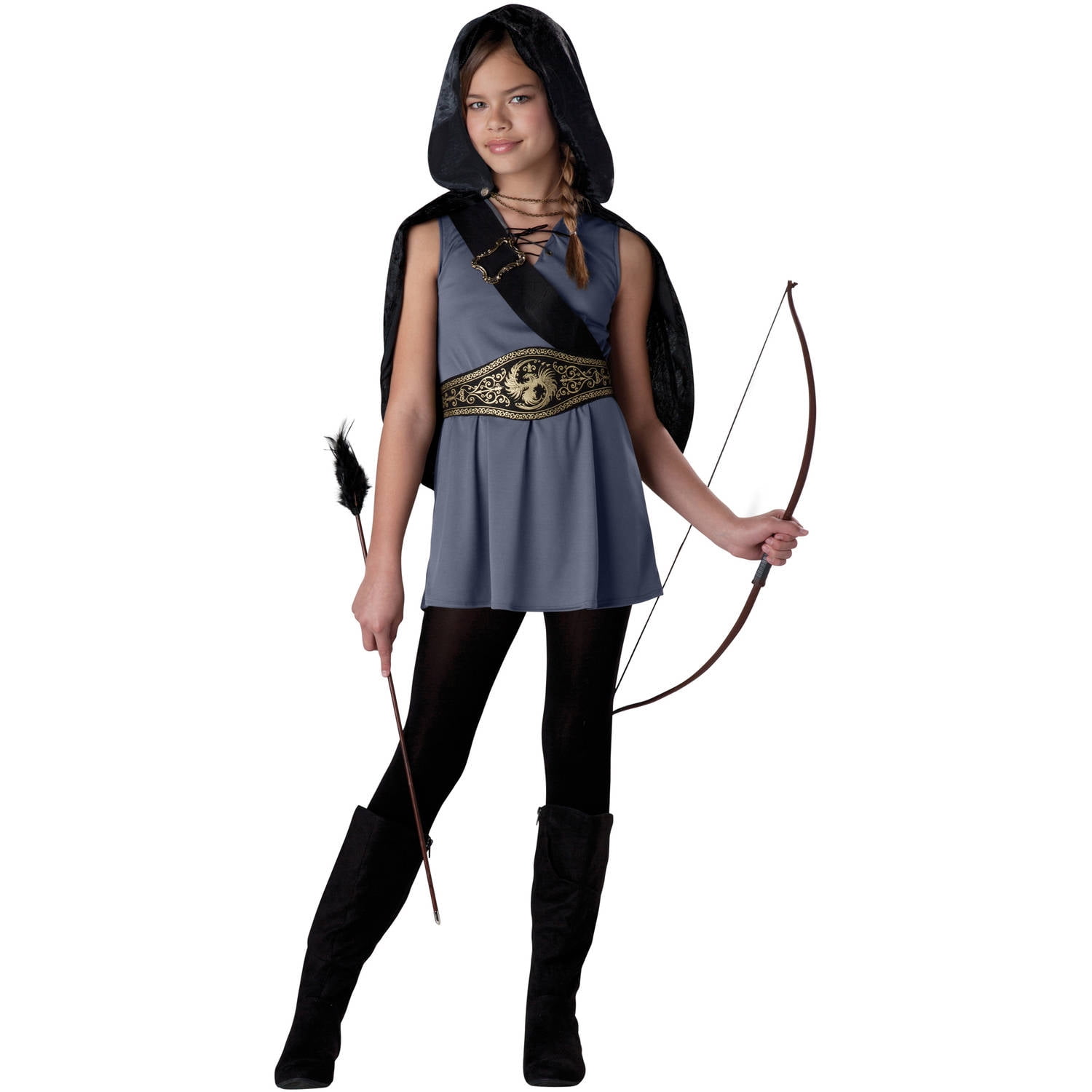 InCharacter Costumes Woodland Huntress Halloween Fantasy Costume Female, Child 4-10, Multi-Color