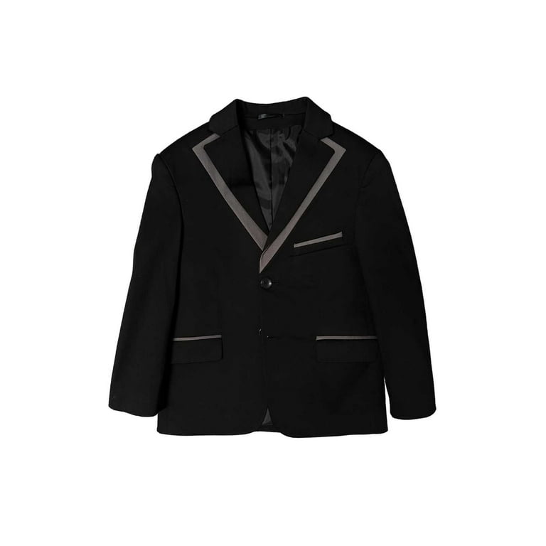 InCity Boys 7 14 Years Tween Black Orange 2 Button Fashion Special Occasion Regular Fit Lightweight Gatsby Suit Jacket Blazer