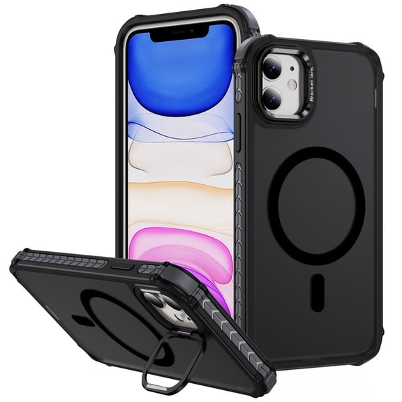 InFrame Series Shatterproof MagSafe Case with Camera Ring Stand for iPhone 11 - Black