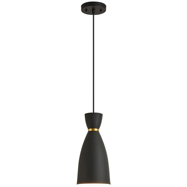 InFurniture E-AP1021-MBG Cone Shade Kitchen Island Single Pendant Light, Black