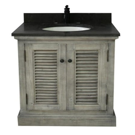 InFurniture WK1936-G plus WK top 37 in. Rustic Solid Fir Sink Vanity In Grey-No Faucet