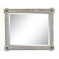 thumbnail image 1 of InFurniture WK8242M-GR 42 in. Rustic Wood Framed Mirror in Grey Driftwood - 42 x 36 in., 1 of 2