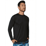 INGEAR Mens UPF 50+ Long Sleeve Sun Shirt, Quick-Dry UV Protection Rash Guard Black, L