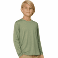 thumbnail image 1 of INGEAR Boys' Rash Guard UPF 50+ Long Sleeve Swim Shirt, Quick-Dry Lightweight Sun Protection, Military Green, S, 1 of 7