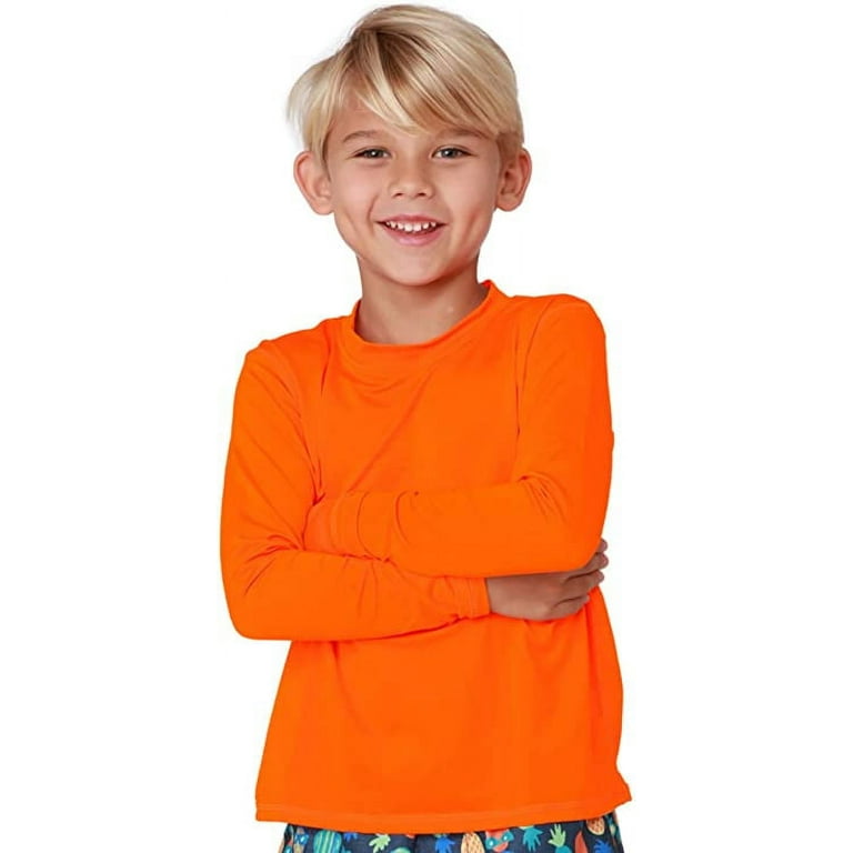 Boys orange cheap rash guard