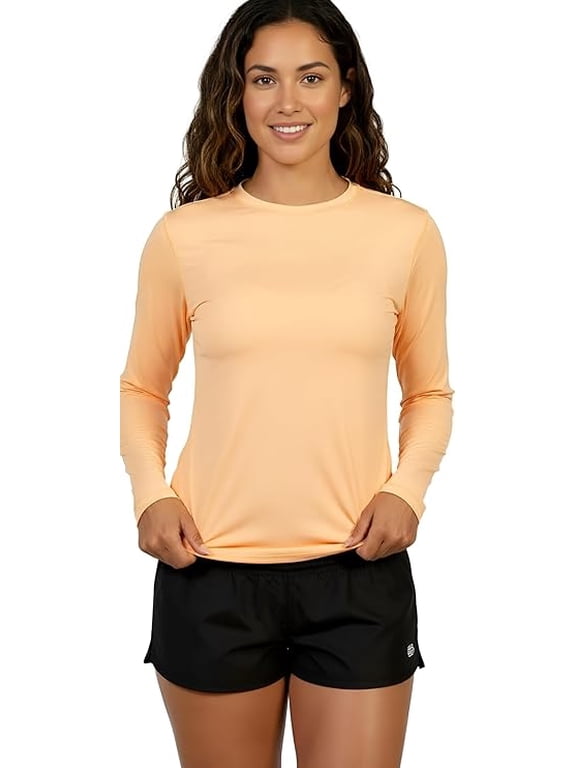 Sun Shirt Beach Coverup for Women’s UPF 50+, Neon Coral, XL