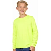 INGEAR Boys' Rash Guard Long Sleeve Swim Shirt UPF 50+, Quick Dry Kids Fishing Shirt, Dry Fit Sun Protection, Yellow, L