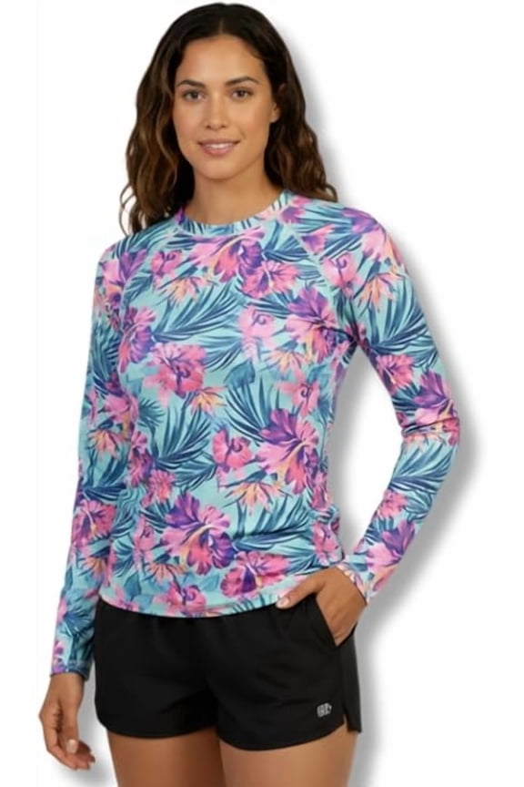 Sun Shirt Beach Coverup for Women’s UPF 50+, Blue/Dark Purple, L