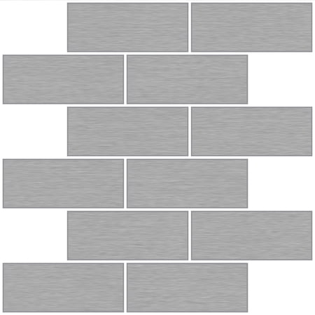 InHome 20-in by 20-in Metro Brushed Silver Peel & Stick Backsplash Tiles