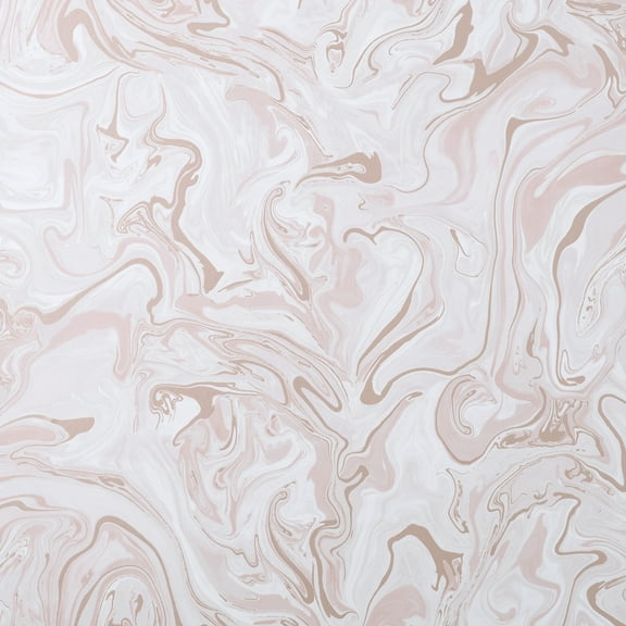 InHome Blush Marble Swirl Peel & Stick Wallpaper