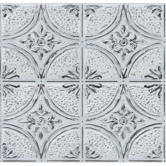 InHome Camden Antique White Faux Tin Peel & Stick Backsplash Tiles