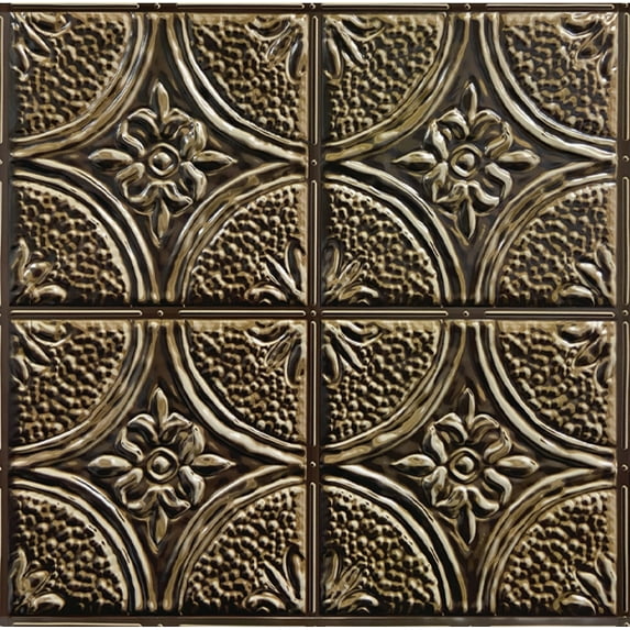InHome Camden antique Bronze Tin Peel & Stick Backsplash Tiles