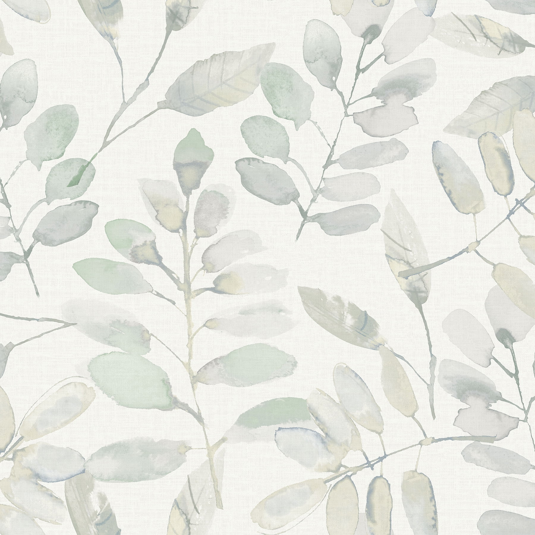 White and Off-White 3D Botanical Peel and Stick Wallpaper
