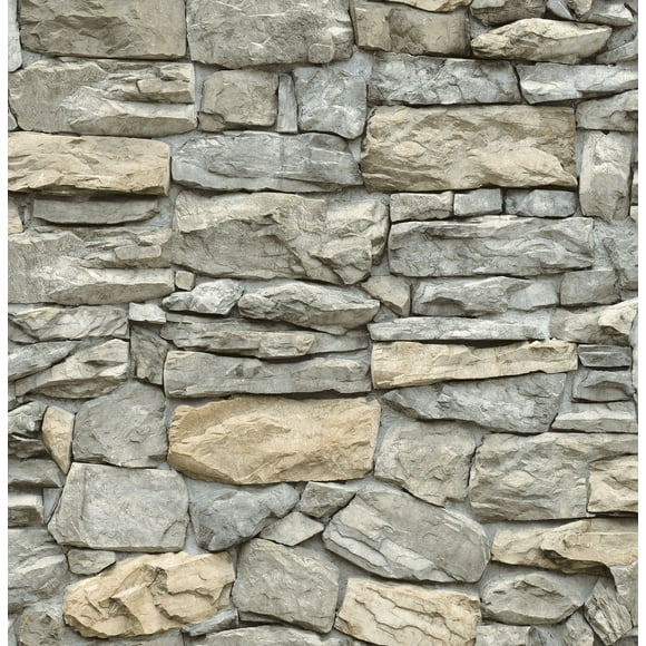 InHome Kilkenny Stone Peel And Stick Vinyl Wallpaper, 198-in by 20.5-in, 28.1875 sq. ft.
