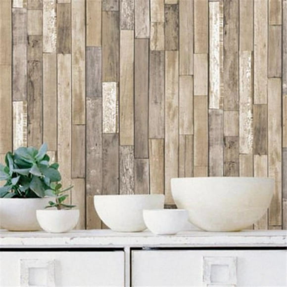 InHome NH3057 20.5 in. x 16.5 ft. Weathered Plank Barn Peel & Stick Wallpaper