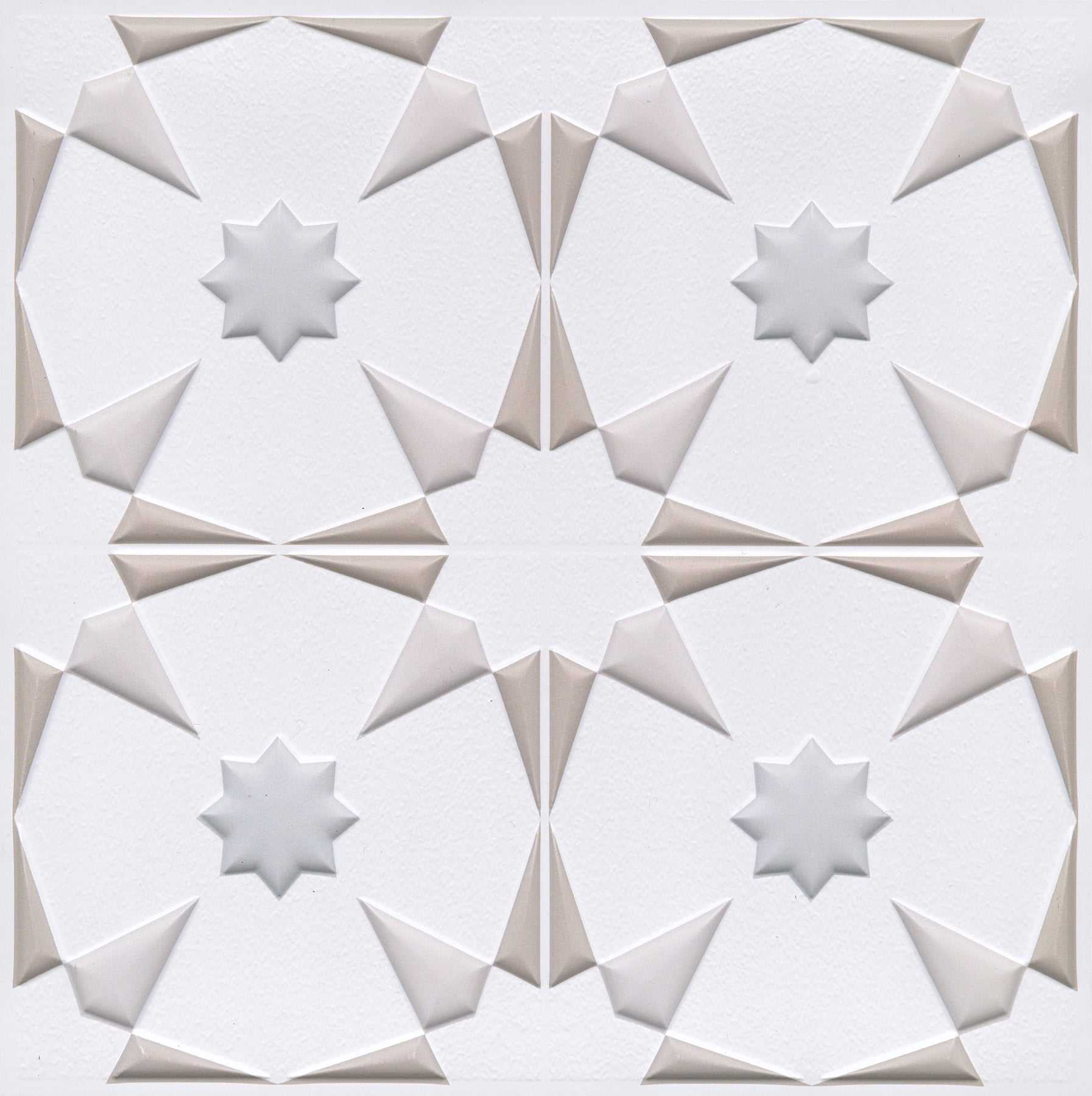 20'' x 20'' Off-White PVC Peel and Stick Embossed Tile
