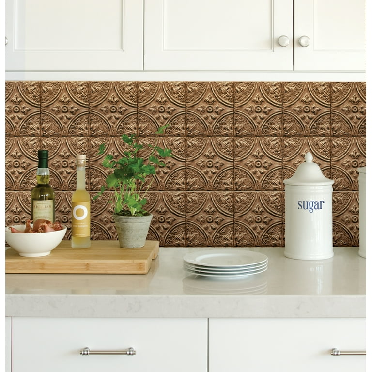 InHome Restored Tile Bronze Peel & Stick Backsplash Tiles InHome Restored Tile Bronze Peel & Stick Backsplash Tiles