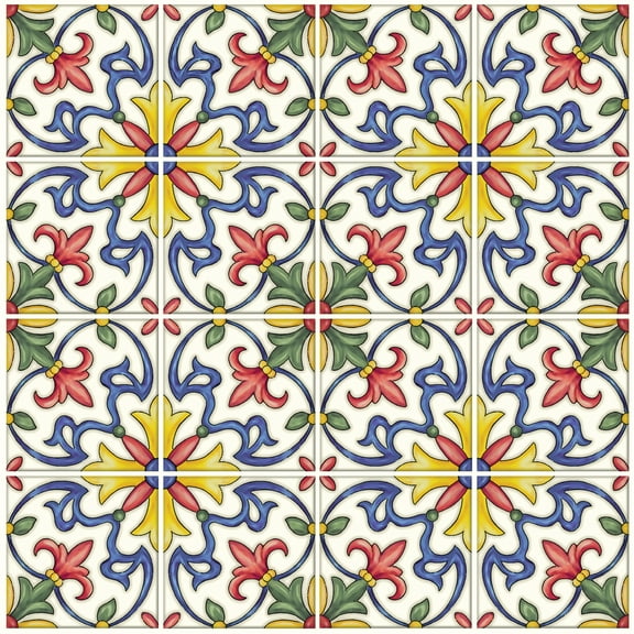 InHome Tuscan Tile 10 in. x 10 in. Peel and Stick Resin Backsplash Tiles (4-Pack)